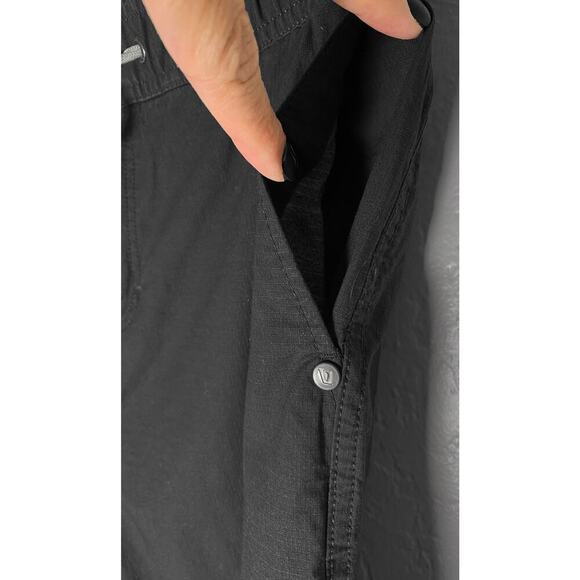 Vuori Women's Ripstop Fabric Pants Drawstring Waist Wide Leg Charcoal Pockets S - Picture 4 of 7